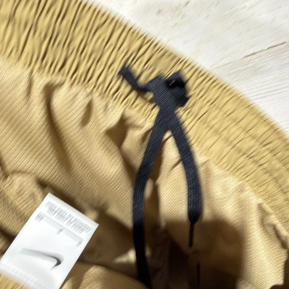 Nike Swim Trunks Men Small Tan Embroidered Swoosh NWT